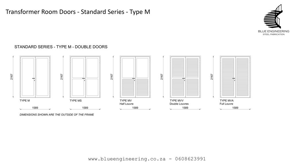 Type M Transformer Room Doors, Substation Doors. KwaZulu Natal, Durban, Ballito, Hillcrest, Amanzimtoti, Pinetown, Gauteng, Johannesburg, Pretoria, Midrand, South Africa