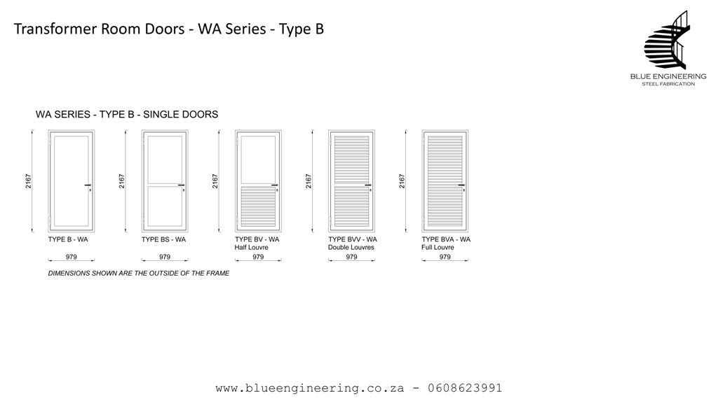Type B Transformer Room Doors, Substation Doors. KwaZulu Natal, Durban, Ballito, Hillcrest, Amanzimtoti, Pinetown, Gauteng, Johannesburg, Pretoria, Midrand, South Africa
