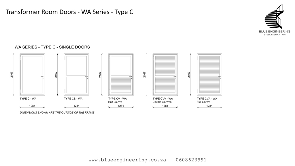 Type C Transformer Room Doors, Substation Doors. KwaZulu Natal, Durban, Ballito, Hillcrest, Amanzimtoti, Pinetown, Gauteng, Johannesburg, Pretoria, Midrand, South Africa