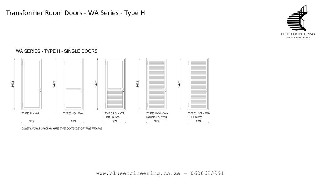 Type H Transformer Room Doors, Substation Doors. KwaZulu Natal, Durban, Ballito, Hillcrest, Amanzimtoti, Pinetown, Gauteng, Johannesburg, Pretoria, Midrand, South Africa