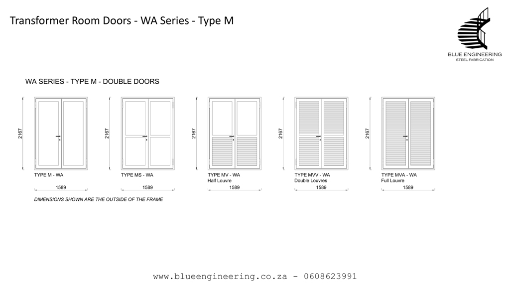Type M Transformer Room Doors, Substation Doors. KwaZulu Natal, Durban, Ballito, Hillcrest, Amanzimtoti, Pinetown, Gauteng, Johannesburg, Pretoria, Midrand, South Africa