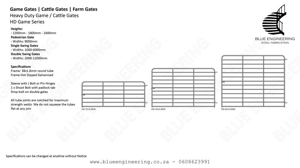 Farm Gates, Cattle Gates, Game Gates, KwaZulu Natal, Durban, Ballito, Hillcrest, Amanzimtoti, Pinetown, Gauteng, Johannesburg, Pretoria, Midrand, South Africa