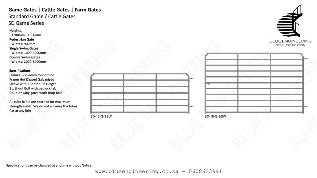 Farm Gates, Cattle Gates, Game Gates, KwaZulu Natal, Durban, Ballito, Hillcrest, Amanzimtoti, Pinetown, Gauteng, Johannesburg, Pretoria, Midrand, South Africa